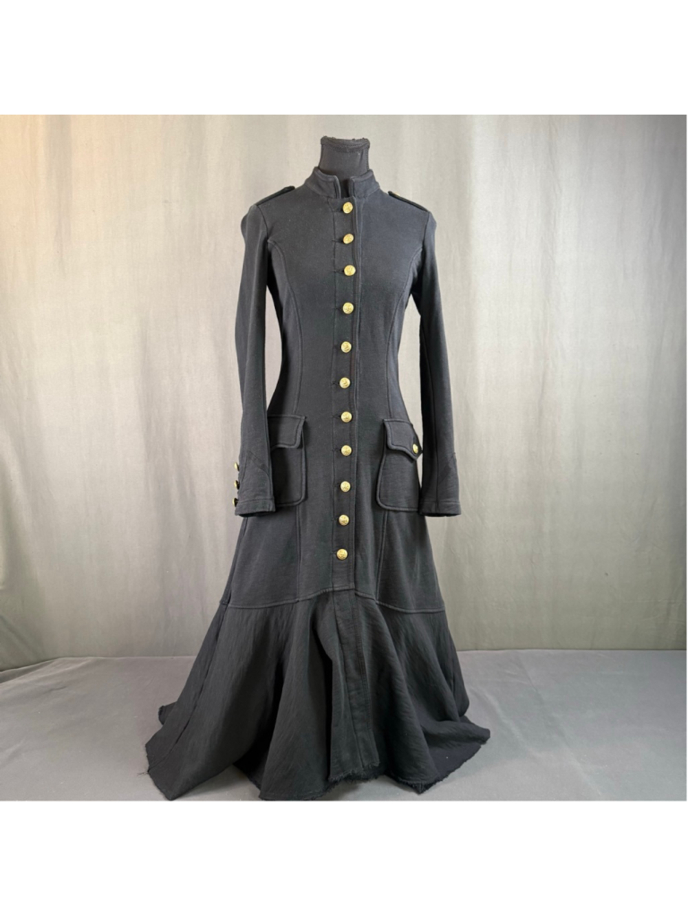 Ralph Lauren Denim & Supply Military Maxi Coat Dress Women M Gold Button Gothic - Picture 2 of 14